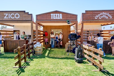 Attendees could also enjoy complimentary services from 818 partners like Bumble, which offered a cowboy hat customization station; Tezza, which offered a custom photo moment; Gopuff, which offered a provisions shop full of snacking staples; and Anastasia Beverly Hills, which offered a makeup touch-up station.