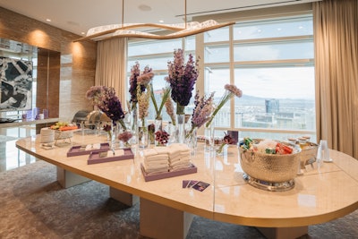 Supported by brand experience agency Cheerful Twentyfirst, Roku's experience blended brand elements with elevated lush greenery, bespoke diffusers, and essential oils—all helping create a calming atmosphere as visitors took meetings and explored Roku's latest devices and technology.