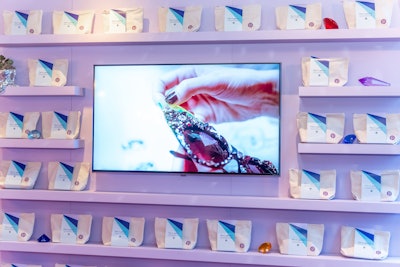One corner of the activation was home to Kerin Rose Gold of A-Morir Studio, which Rose Gold described as “a 14-year-old, direct-to-consumer brand that specializes in very heavily embellished eyewear, and accessories, and objects worn often by” the likes of “Beyonce, Rihanna, Lady Gaga, Katy Perry, Nicki Minaj, Taylor Swift, [and] Missy Elliott.” “DIY is a huge part of the work that I do. It’s also a huge part of the work that Pinterest is into. It’s not just about watching videos where you learn how to do something, we also want people to be able to do something. So we’re bringing the internet to them, and so we have live crafting classes here. We’ve also collaborated with Pinterest on a take-home DIY kit that’s not only linked to a PinTV video that I did, but also an idea pin that shows you exactly how to use everything in the kit and how to actually craft at home if you can’t be here,” Rose Gold explained in an on-site interview.